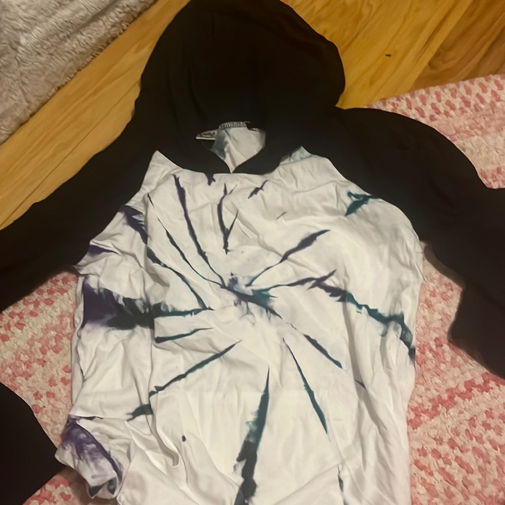cute kaboom tie dye hooded tee